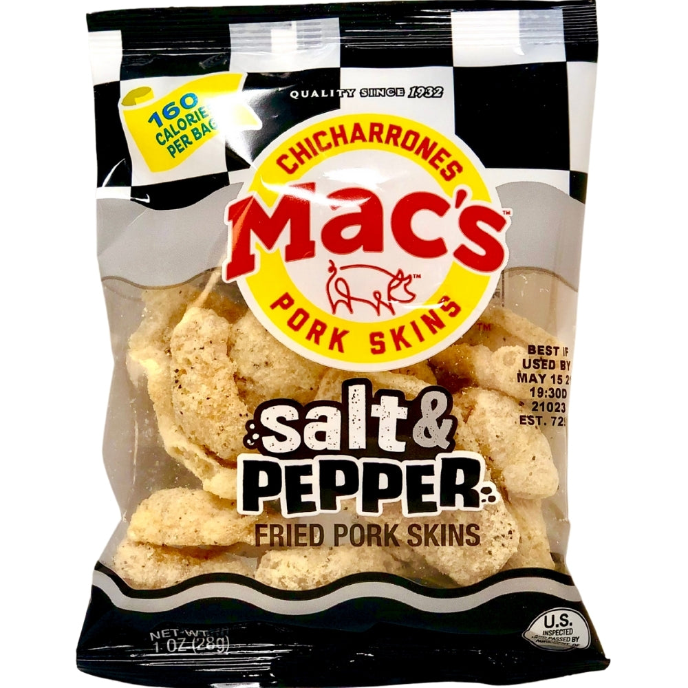 Mac's Pork Skins Salt and Pepper - 1oz
