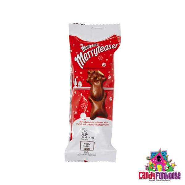 Maltesers Merryteaser Bar - UK Mars 50g - British Christmas Candy Colour_Red Origin_British Type_Chocolate