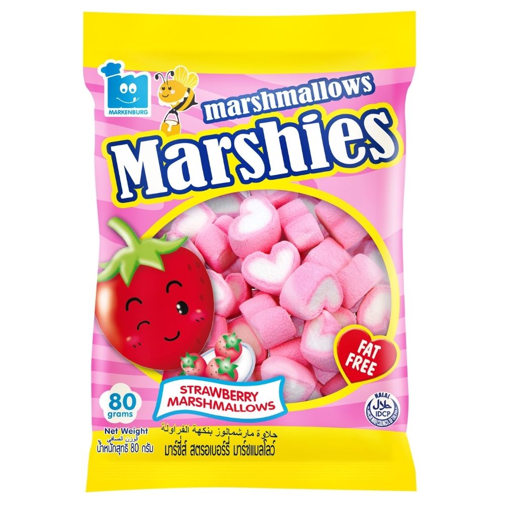 Markenburg Marshies halal marshmallows strawberry flavour 80g Candy Funhouse Canada