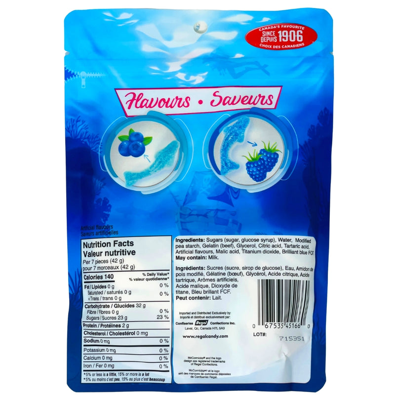 McCormick's Sour Sharks Peg Bag - 300g - Nutrition Facts 