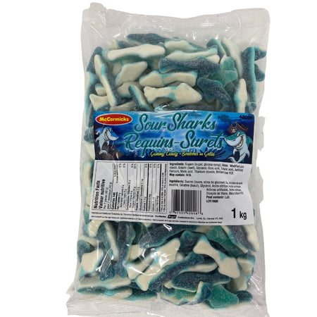 McCormicks Sour Sharks Gummy Candy - 1kg
