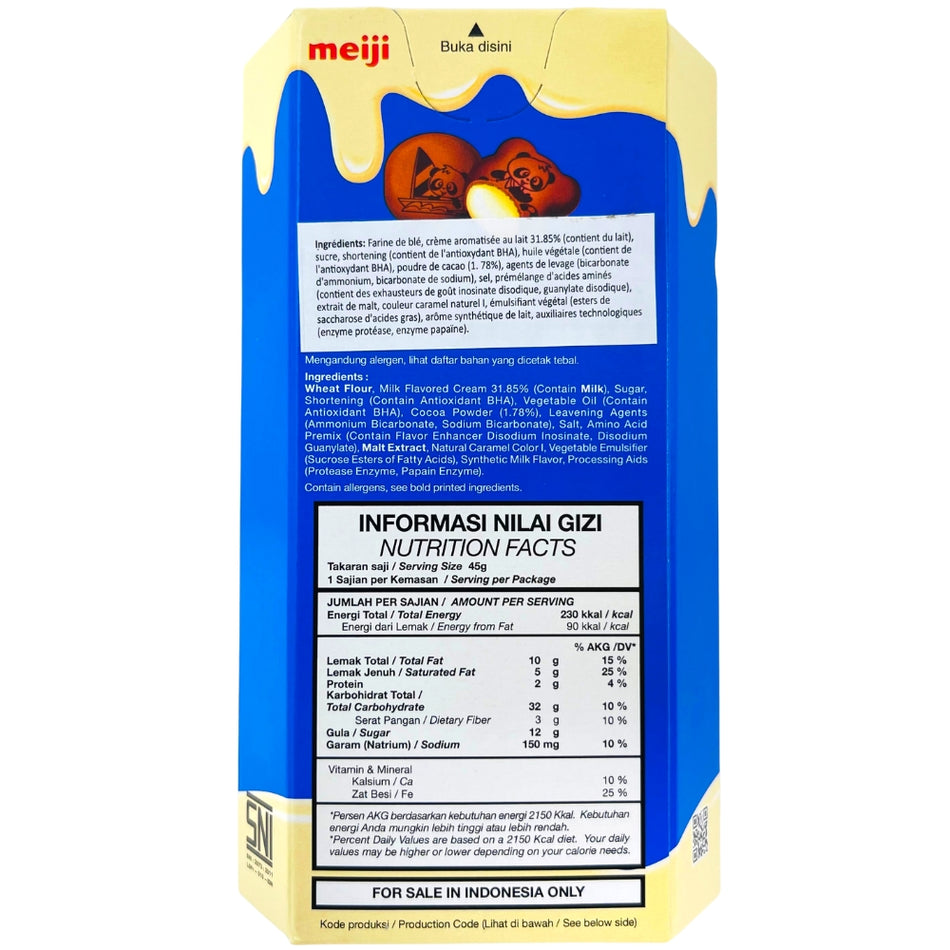 Meiji Hello Panda Cookies n Cream - 45g (Indonesia) - Ingredients - Nutritional Facts - Hello Panda from Indonesia