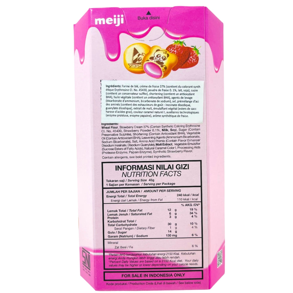 Meiji Hello Panda Strawberry - 45g (Indonesia) - Ingredients - Nutritional Facts - Hello Panda from Indonesia