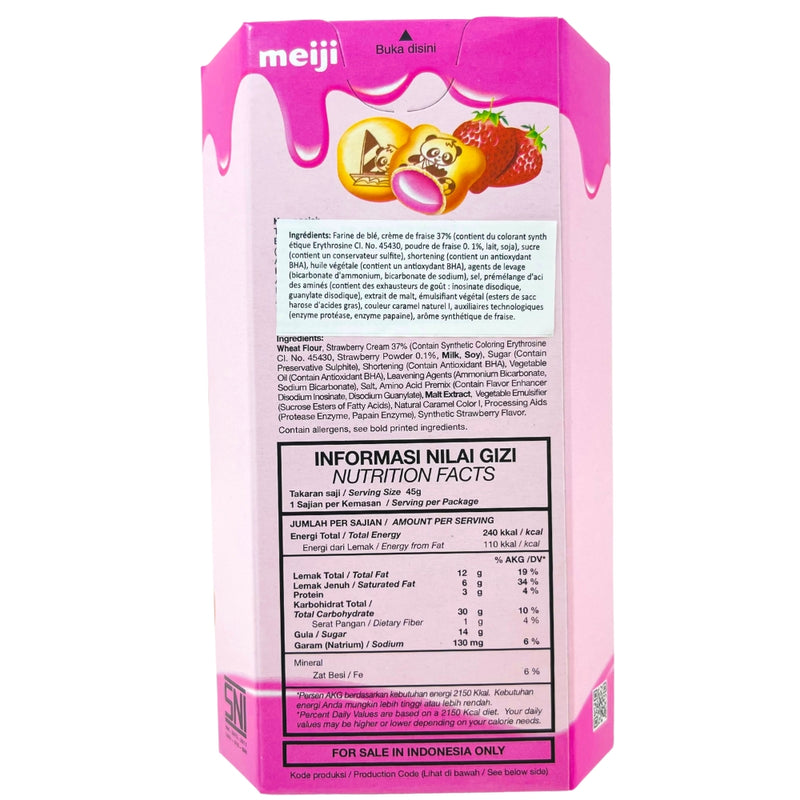 Meiji Hello Panda Strawberry - 45g (Indonesia) - Ingredients - Nutritional Facts - Hello Panda from Indonesia