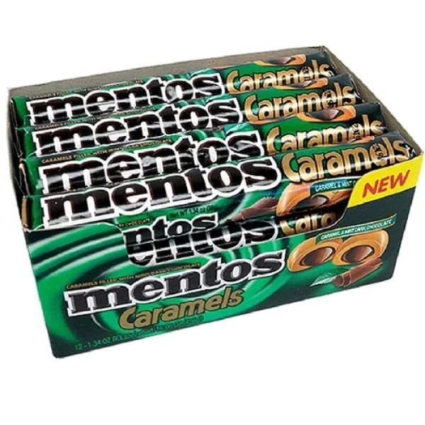 Mentos Caramels-Caramel & Mint Dark Chocolate Perfetti Van Melle Inc. 600g - 2000s candy Caramel Christmas Stocking Stuffers Era_2000s
