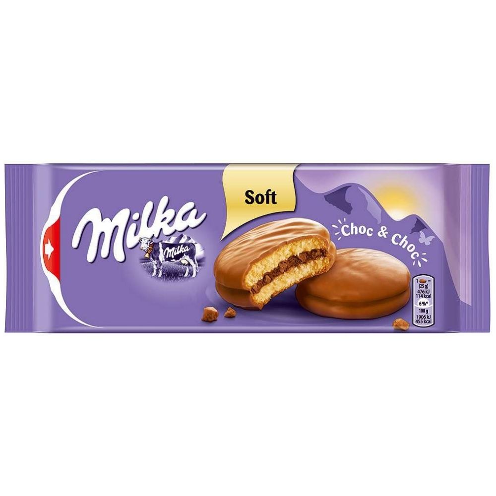Milka Europe import choc and choc snack cakes milk chocolate creme and chunk filled Candy Funhouse Canada