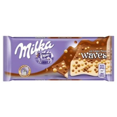 Milka Waves with Cookie Pieces Mondelez - 1900s Bar Chocolate Era_1900s fine chocolate