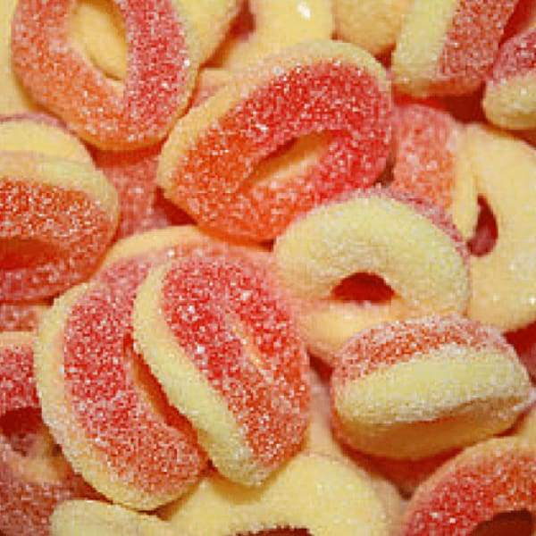Mini Gummy Rings - Peach eFrutti 1.5kg - Bulk Candy Buffet Colour_Orange eFrutti Gummy