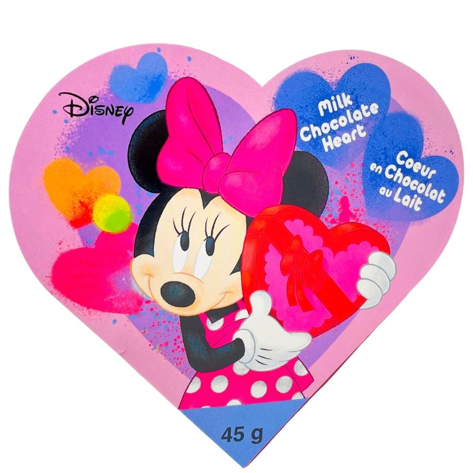 Valentines Minnie Mouse Milk Chocolate Hearts Valentine - 45g