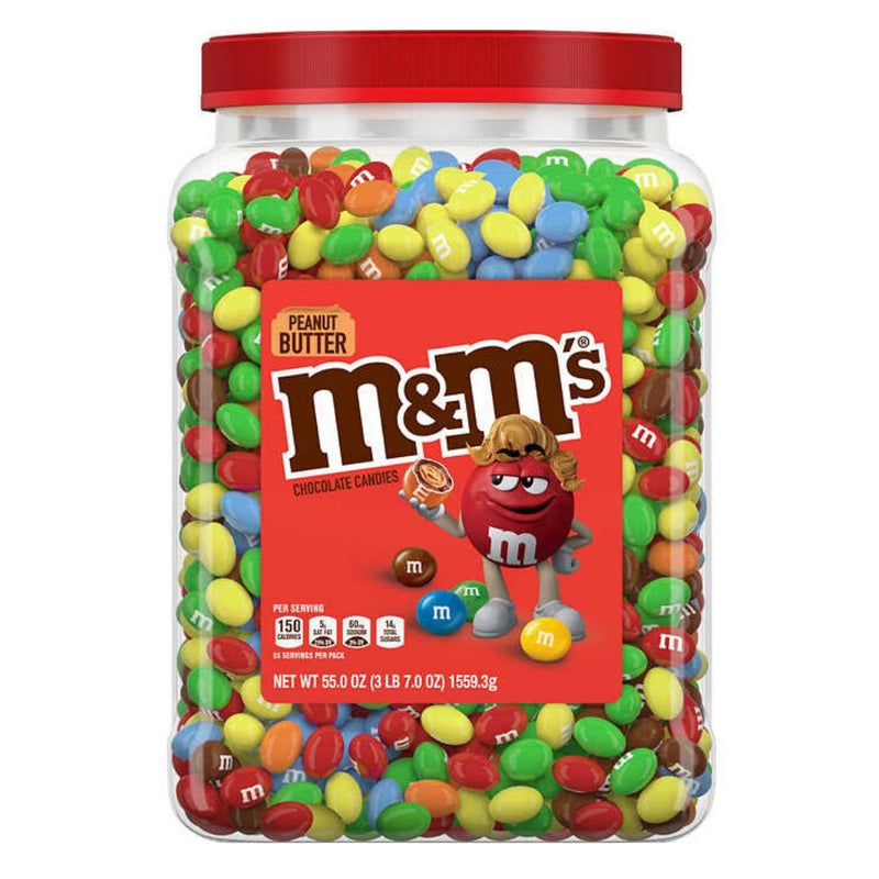 M&M's Peanut Butter Chocolate Candies Pantry Size-55 oz MnM Candies Bulk Candy 