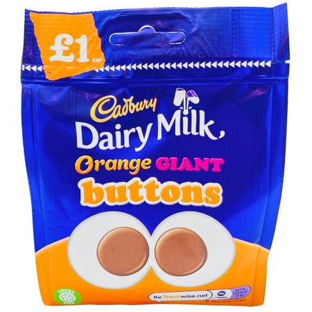 Mondelez Cadbury Dairy Milk Orange Giant Buttons 95 g Candy Funhouse Online Candy Shop