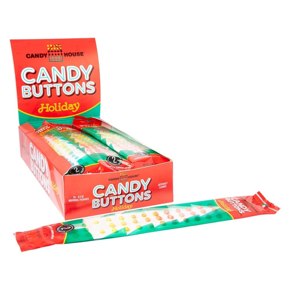 Necco Candy House Candy Buttons Christmas Holiday version 14g Candy canada - Candy Buttons - Christmas Candy Decorations - Festive Holiday Sweets - Edible Candy Ornaments - Colourful Christmas Treats - Nostalgic Candy Delights