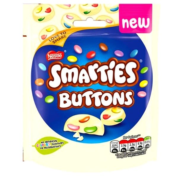 Nestle Smarties White Chocolate Buttons - 85g Candy Funhouse Canada