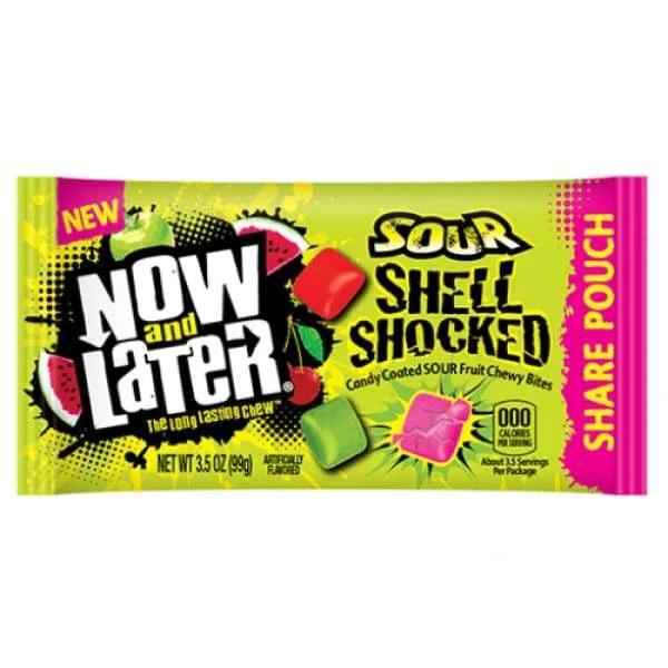 Now and Later Sour Shell Shocked Candy Ferrara Candy Co. 110g - 2010s American American Candy Era_2010s Now and Later Candy