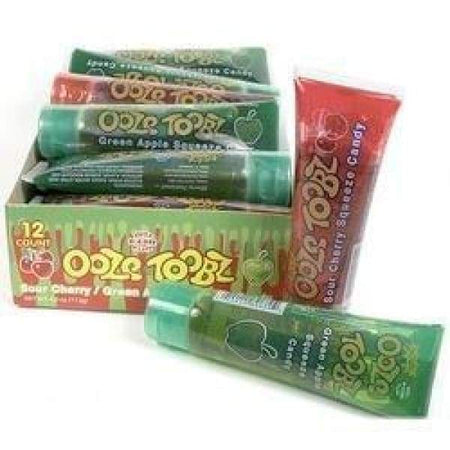 Ooze Toobz SOUR Cherry/Green Apple Squeeze Candy Morris National Inc. - 2000s Era_2000s liquid Novelty Retro