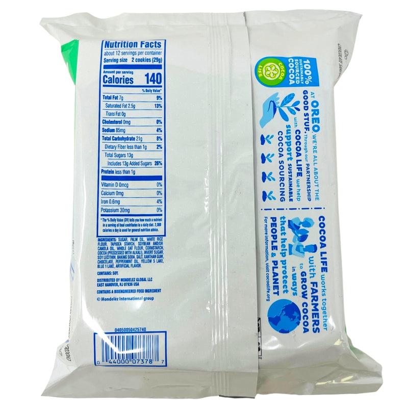 Oreo Mint Gluten Free Cookies - 12.4oz - American Snacks from Oreo - Nutritional Facts - Ingredients  - 