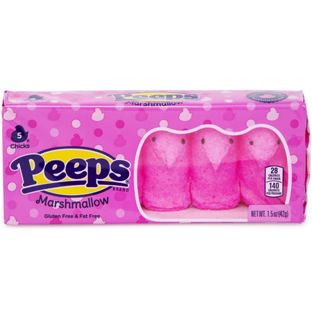 Easter Peeps 5ct Pink Chicks - 1.5 oz - gluten free fat free springtime 