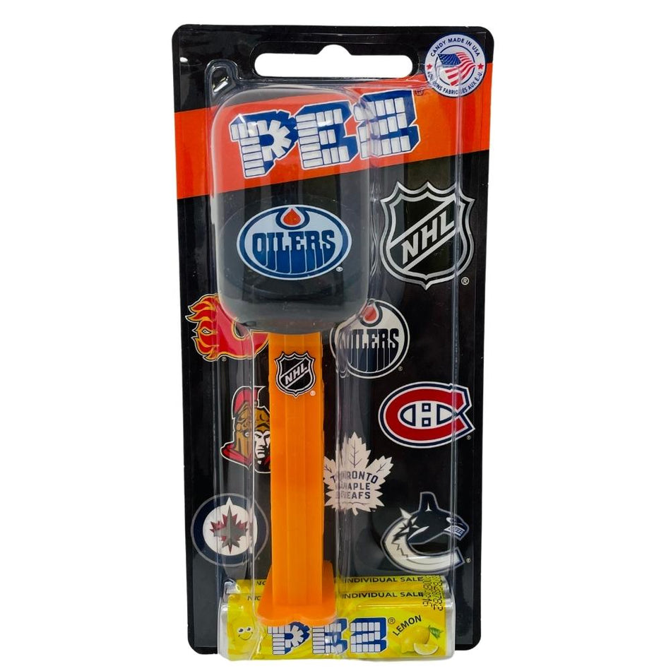 PEZ NHL Puck - Edmonton Oilers - PEZ - PEZ Candy - PEZ Dispenser - NHL Candy - NHL Jersey - PEZ Dispensers - Candy PEZ Dispensers - PEZ Candy Dispenser - PEZ Dispenser Canada