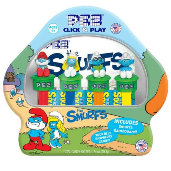 PEZ Smurfs Gift Set Pez 280g - 2000s American American Candy Blue Raspberry Colour_Blue