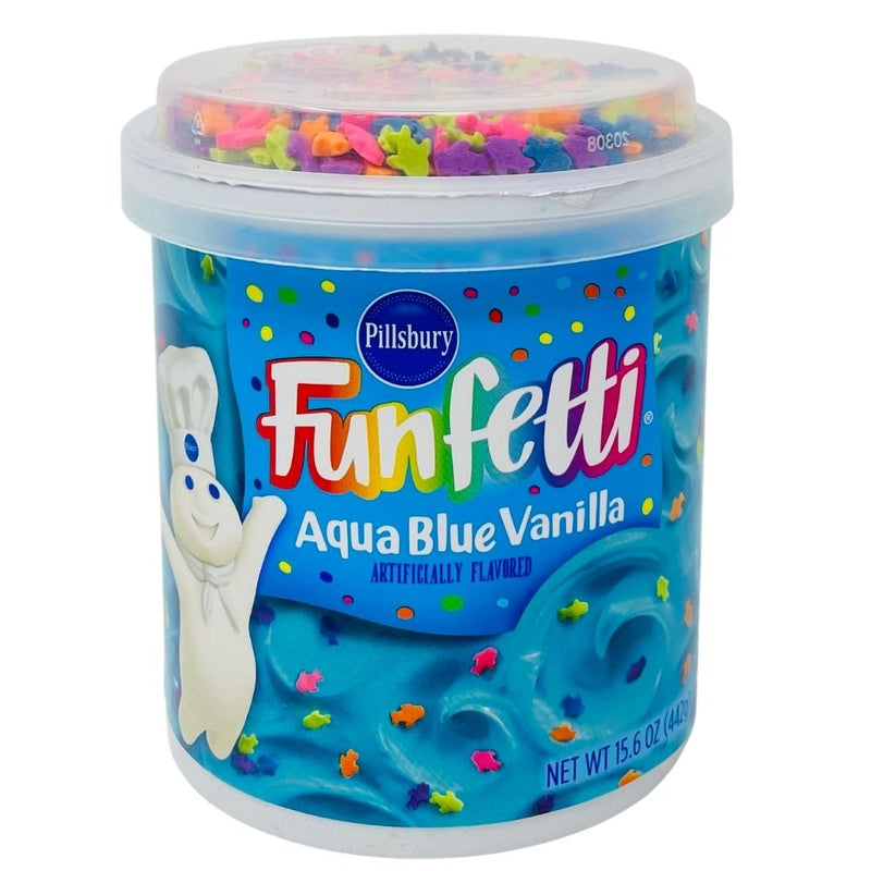 Funfetti Aqua Blue Vanilla Frosting with Fish Sprinkles - 442g