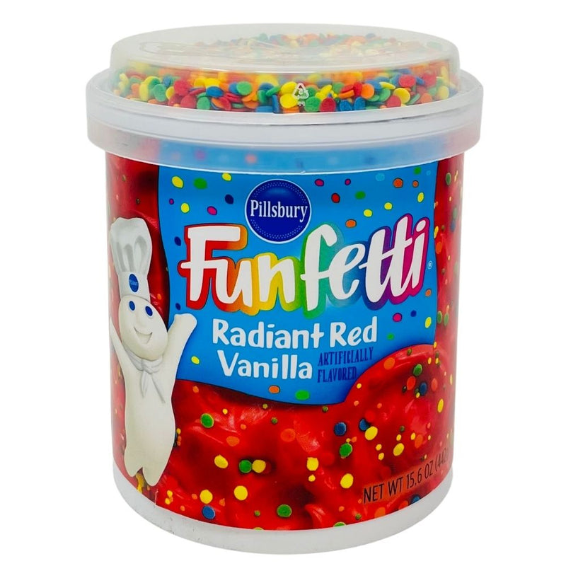 Funfetti Radiant Red Vanilla Frosting with Sprinkles - 442g