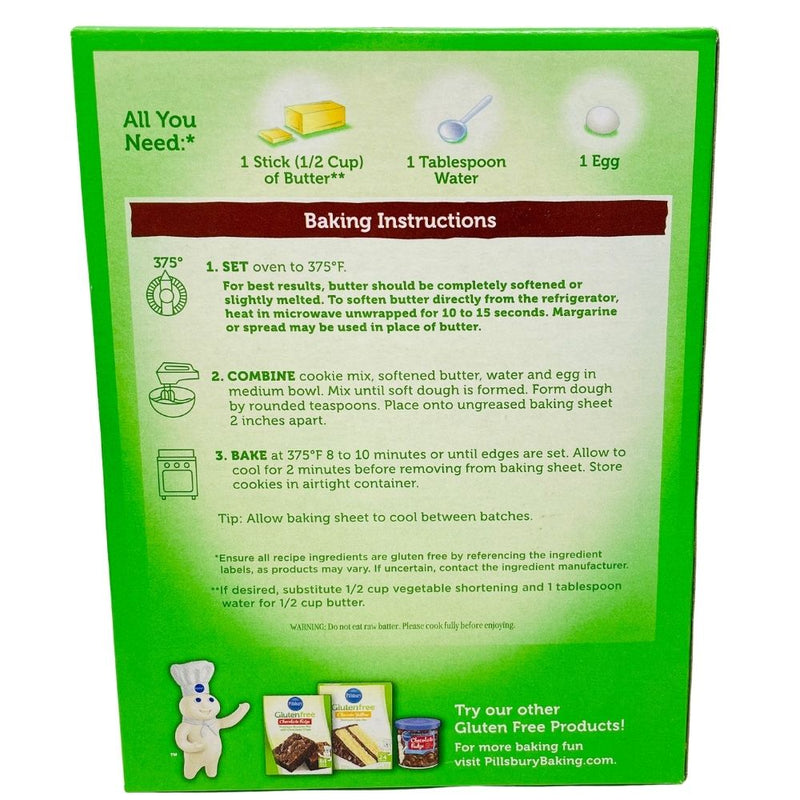 Pillsbury Gluten Free Chocolate Chip Cookie Mix - 496g Candy Funhouse Online Candy Shop