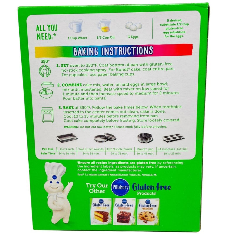 Pillsbury Gluten Free Funfetti Vanilla Cake & Cupcake Mix - 482g Candy Funhouse Online Candy Store