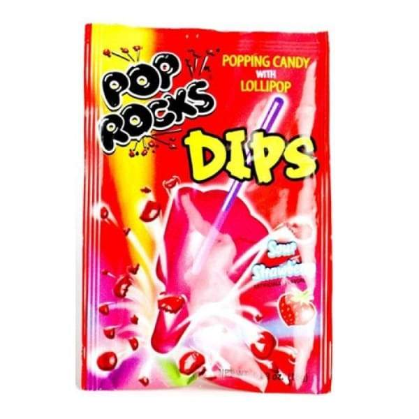  Pop Rocks Dips Sour Strawberry Popping Candy and Lollipop