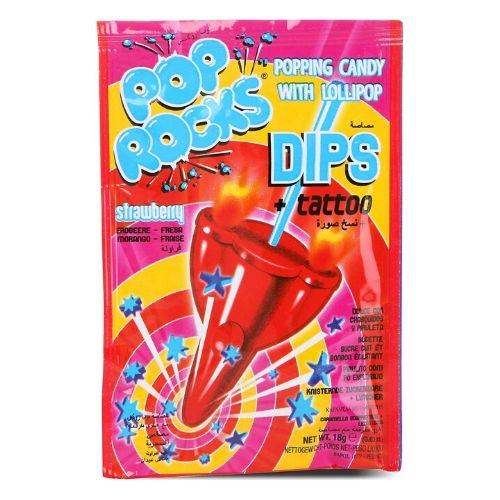 Pop Rocks Dips Strawberry + Tattoo Retro Candy