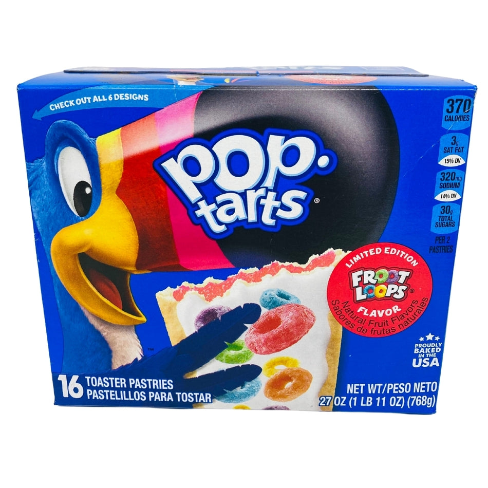 Pop-Tarts Froot Loops 16 Pastries - 768g - Pop Tarts - Froot Loops - Froot Loops Cereal