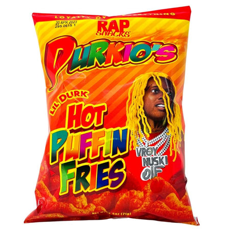 Rap Snacks Durkio's Hot Puffin Fries - 2.5oz - Rap Snacks Canada