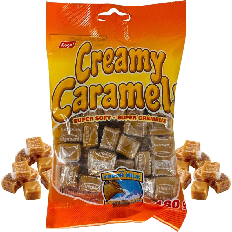 Regal Creamy Caramels Snack Bag - 180g Canadian Candy canada quebec soft chewy individually wrapped caramels 