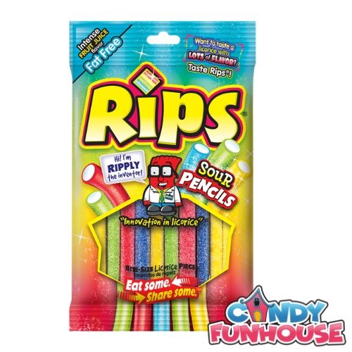 Rips Sour Pencils Sweet and Sour Licorice Candy