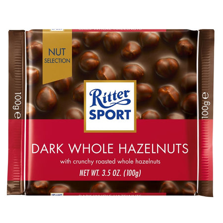 Ritter Sport Dark Chocolate with Whole Hazelnuts-100 g