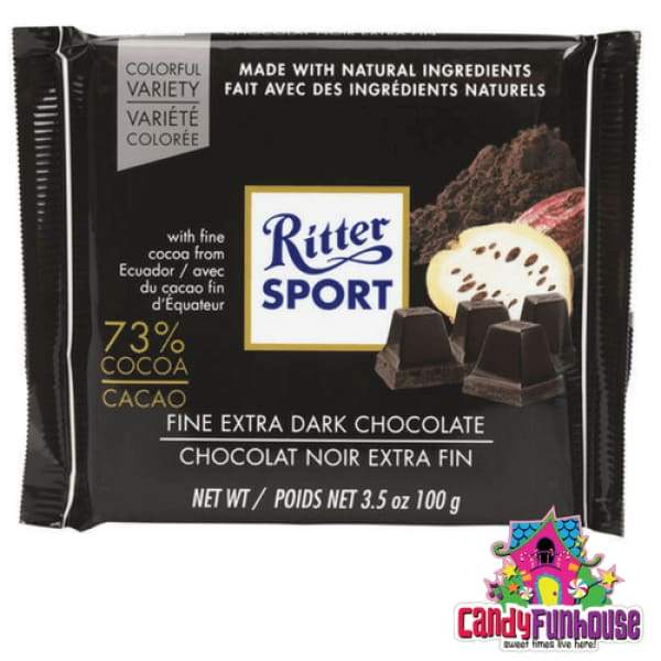 Ritter Sport Fine Extra Dark Chocolate Ritter Sport 110g - 1910s Bar Chocolate Dark Chocolate Era_1910s