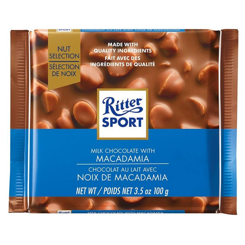 Ritter Sport Milk Chocolate with Macadamia Nuts-100g