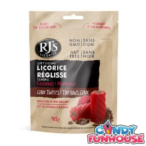 Rjs Raspberry Choco Log RJ's Licorice Raspberry Chocolate Twists-Licorice Candy – Candy Funhouse CA