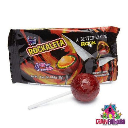 Rockaleta Lollipop 4 Chilli Layers Gum Center Somrics 50g - Gum hot lollipop Mexican Origin_Mexican
