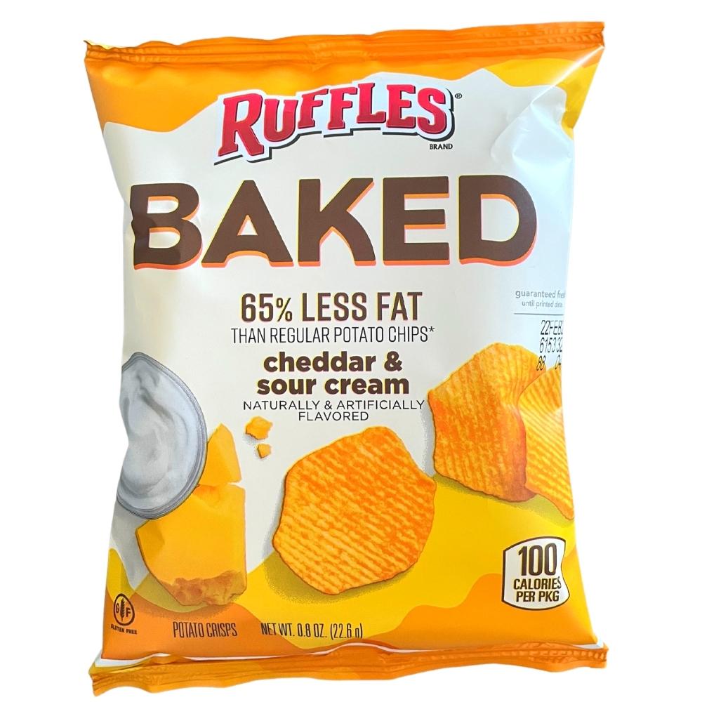 No Fat Ruffles Ruffles Baked Cheddar & Sour Cream 65% Less Fat 0.8oz | Candy Funhouse ...