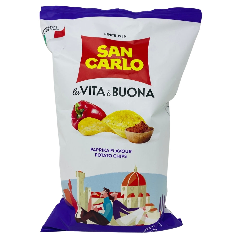 San Carlo La Vita e Buona Paprika Flavour - 150g - Snack - Potato Chips - San Carlo Chips - San Carlo Potato Chips - Italian Snack - Italian Chips