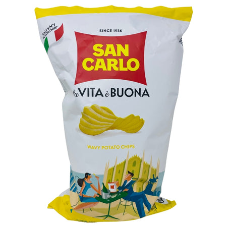 San Carlo La Vita e Buona Wavy Potato Chips - 180g  - Snack - Potato Chips - San Carlo Chips - San Carlo Potato Chips - Italian Snack - Italian Chips