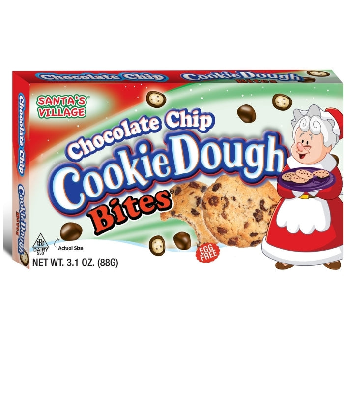 Santa's Village Chocolate Chip Cookie Dough Bites - 88g, Holiday christmas edition stocking stuffers theatre box milk chocolate speciality chocolate Egg Free