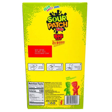Sour Patch Kids 240ct - Nutrition Facts - Sour Patch Kids 240ct - Bulk sour candy - Chewy fruity candies - Fun-size sour treats - Shareable candy pack - Sour and sweet flavour mix - Large candy assortment - Party-sized sour candy - Classic Sour Patch Kids - Best sour candy deal