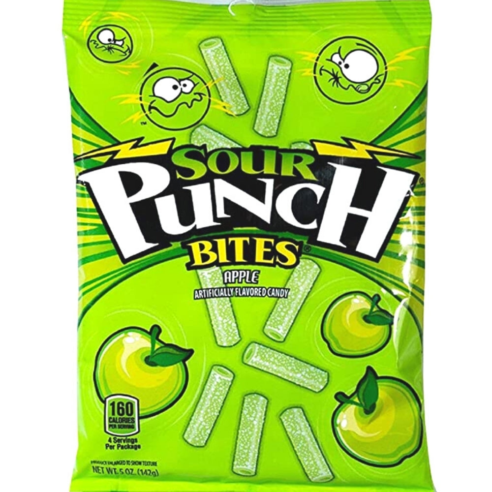 Sour Punch Bites Apple - 5oz NEW Sour Punch Bites Sour Candy Gummies Apple Flavour