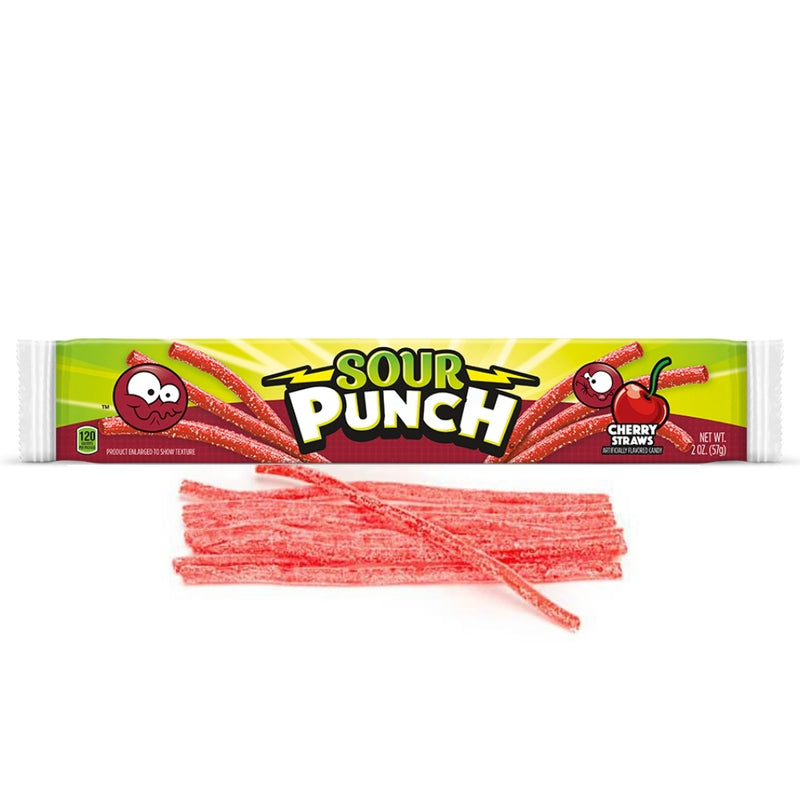 Sour Punch Cherry Straws - 2oz