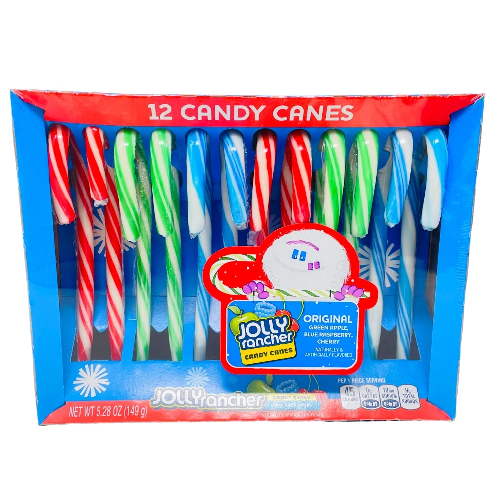 Christmas Jolly Rancher Candy Canes Smoothie Flavors 12ct  5.28oz - Jolly Rancher Candy Canes - Christmas Candy Treats - Fruity Flavoured Candy Canes - Festive Candy Decorations - Stocking Stuffer Sweets - Holiday Candy Delights - Tree Hanging Candies - Iconic Candy Cane Flavours - Jolly Rancher - Jolly Rancher Candy