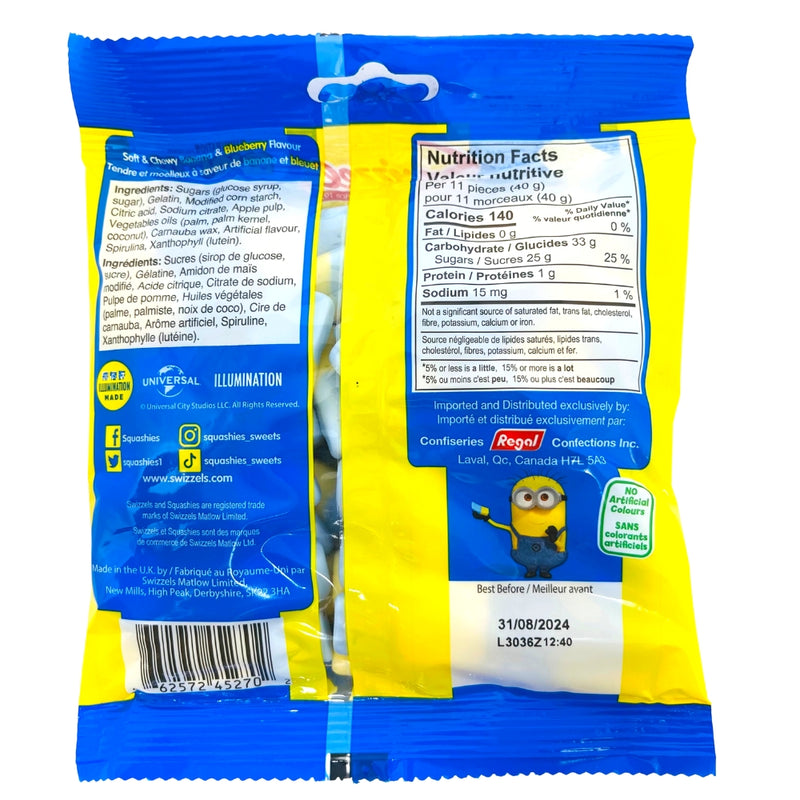 Swizzels Squashies Minions- 140g - Nutrition Facts  - Ingredients