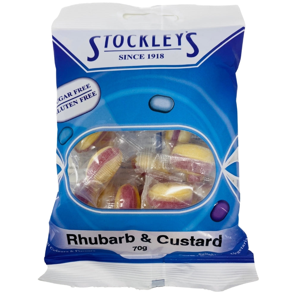 Stockley's Sugar Free Rhubarb & Custard - 70g