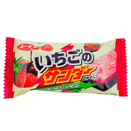 Yuraku Seika Strawberry Thunder Chocolate Bar - 21g (Japan)