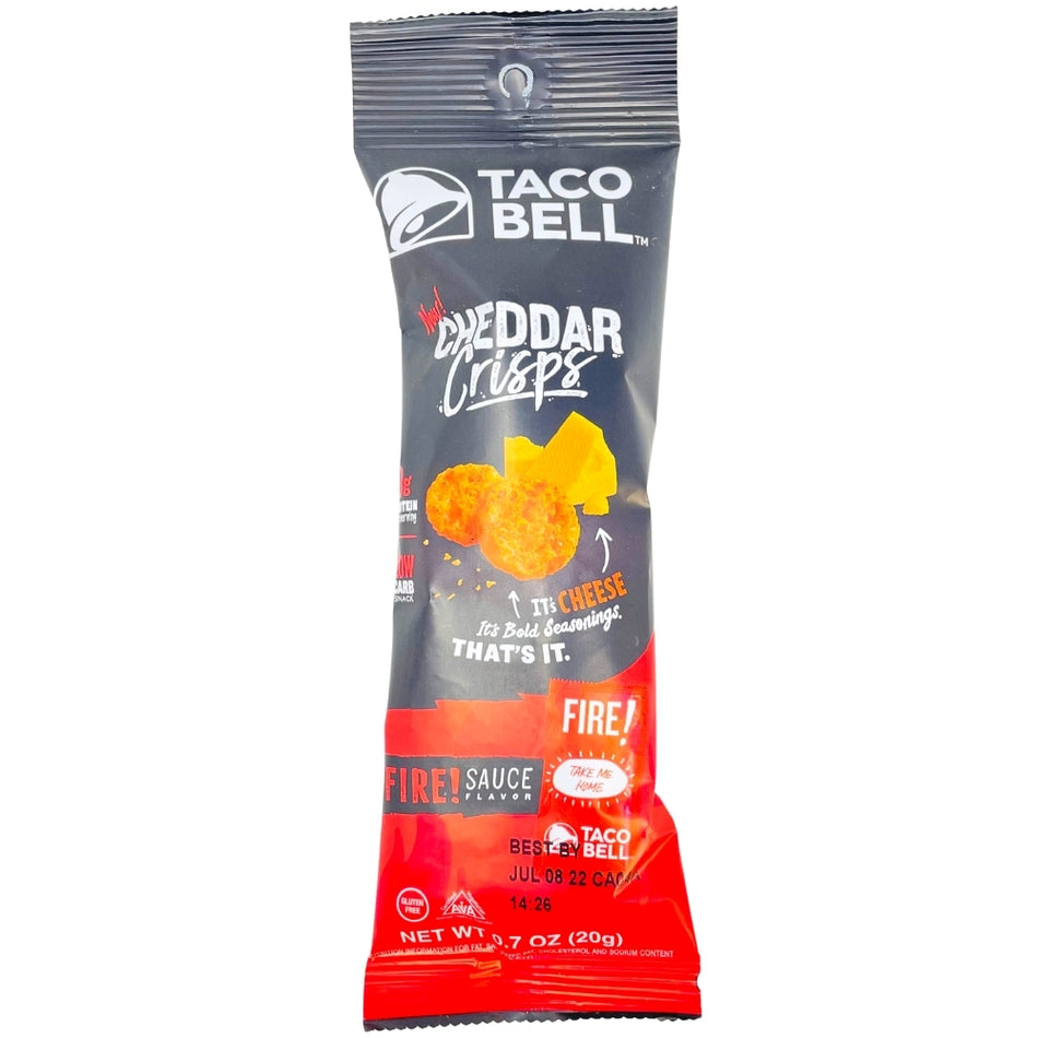 Taco Bell Cheddar Crisps - Fire sauce